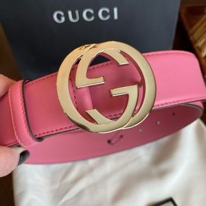 baby pink gucci belt